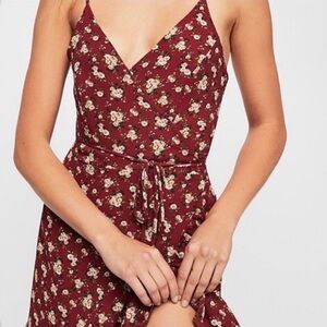 Free People Burgundy Floral Dress